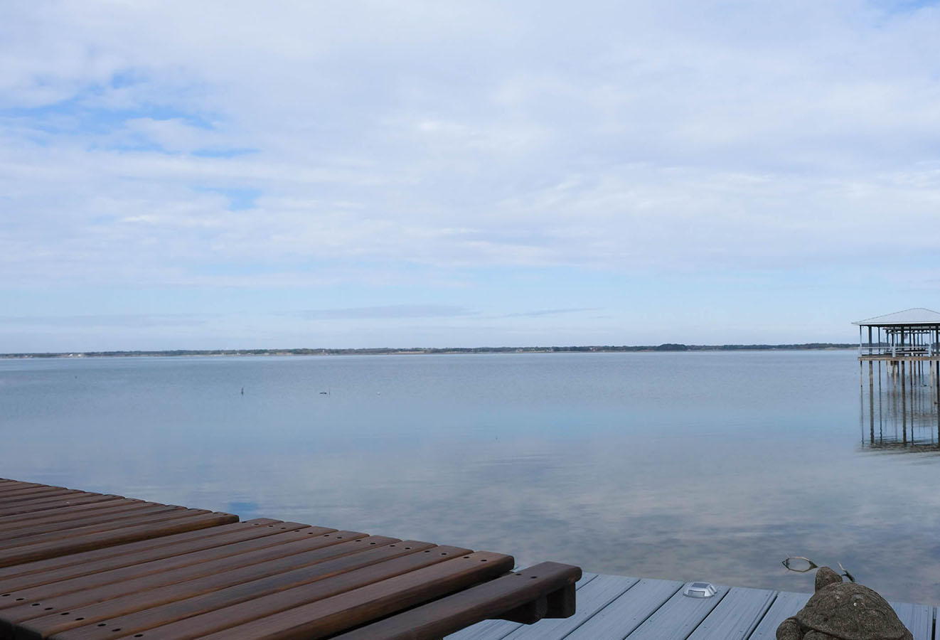 Lake views from a homeowner's dock.
